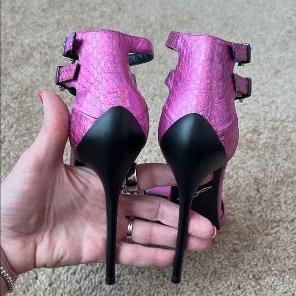 Brian Atwood Pink Metallic Heels - Picture 4 of 9